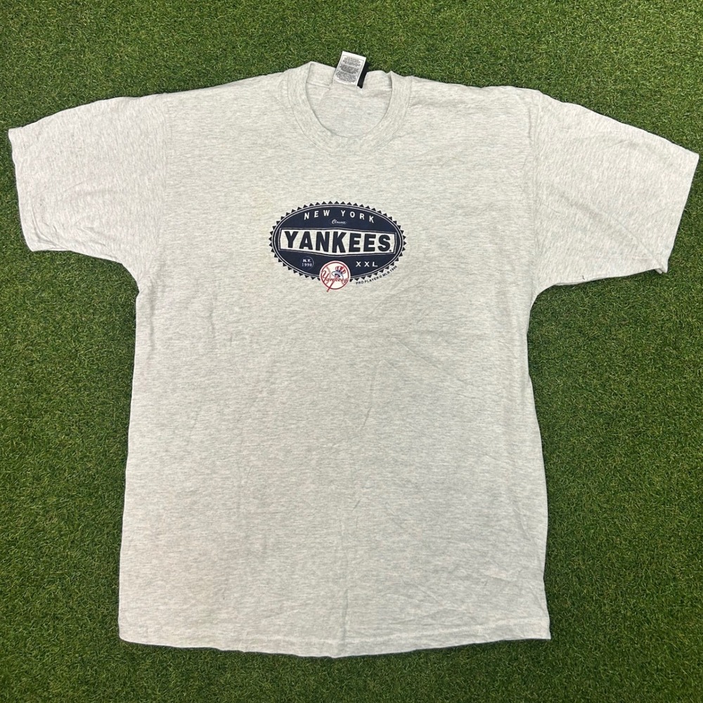 Vintage 1998 Pro Player New York Yankees T-Shirt Mens Large Gray MLB Baseball